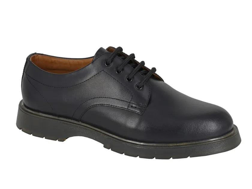 Black Waxy Leather Uniform Shoes