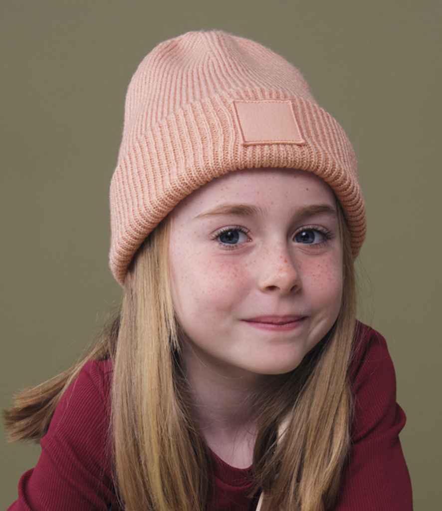 Beechfield Kids Deep Cuffed Tonal Patch Beanie