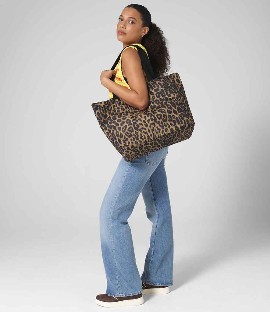 BagBase Leopard Print Carryall Tote Bag
