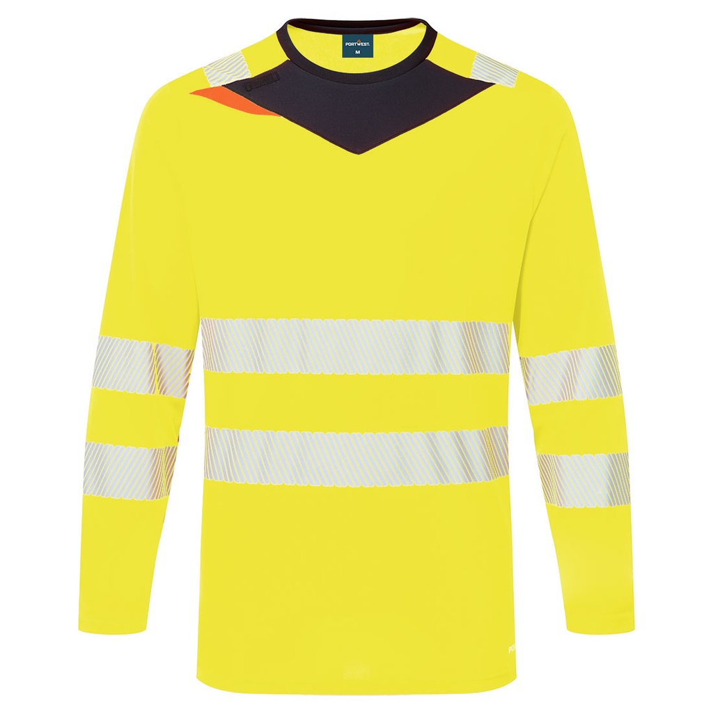 [DX416YBRS] DX4 Hi-Vis T-Shirt L/S (S, Yellow/Black)