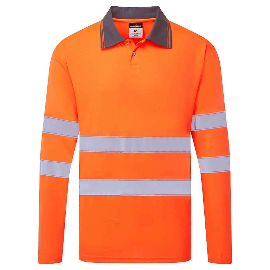 ES1 Essential Hi-Vis Polo Shirt L/S (XS, Yellow)