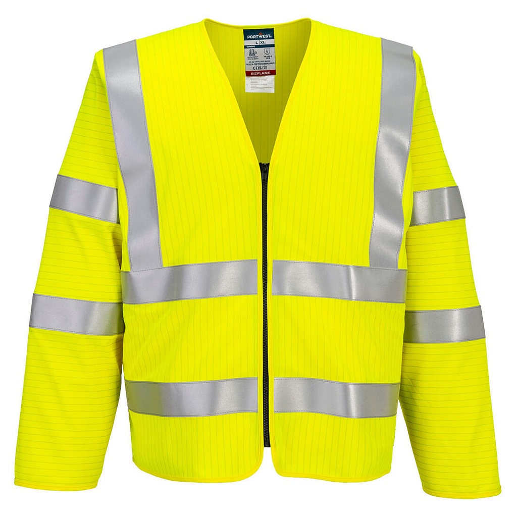 Bizflame Hi-Vis FR Long Sleeve Zip Vest
