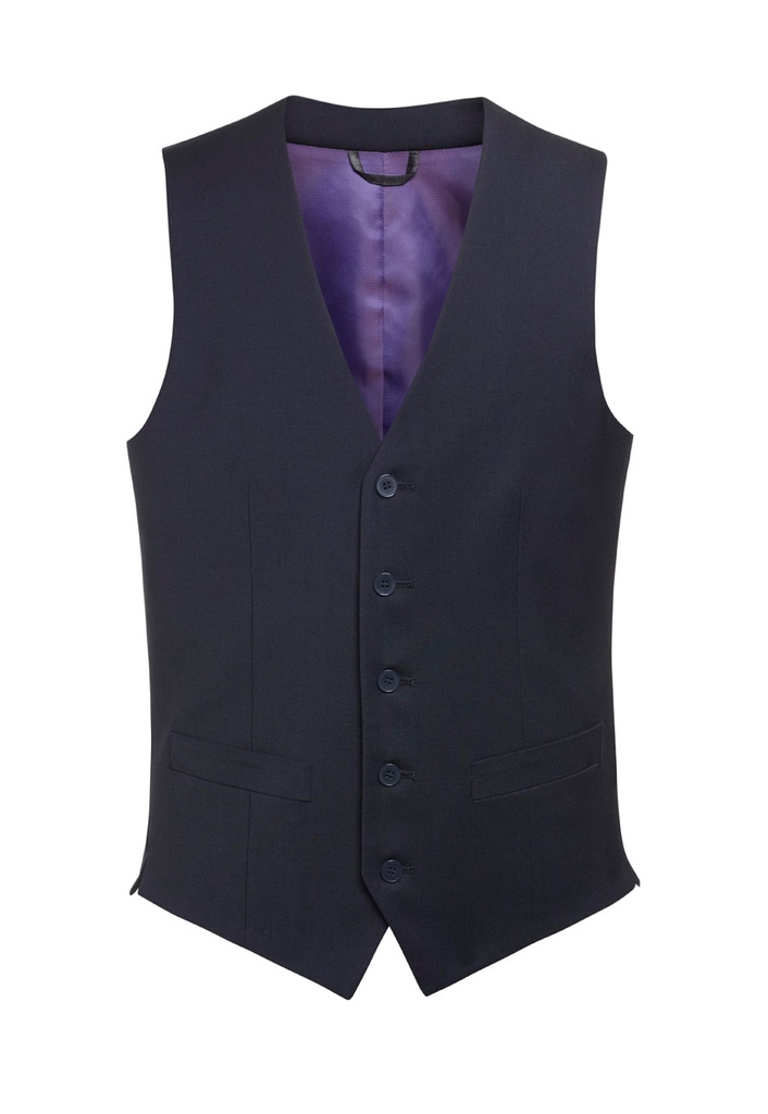 [1540ANavyCheck36R] Brook Taverner Busso Waistcoat (36 Regular, Navy Check)
