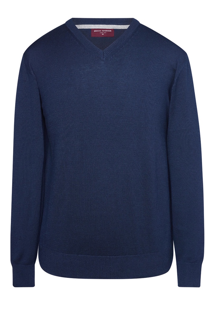 [7818DBlack2XL] Brook Taverner Boston V-neck Jumper (2XL, Black)