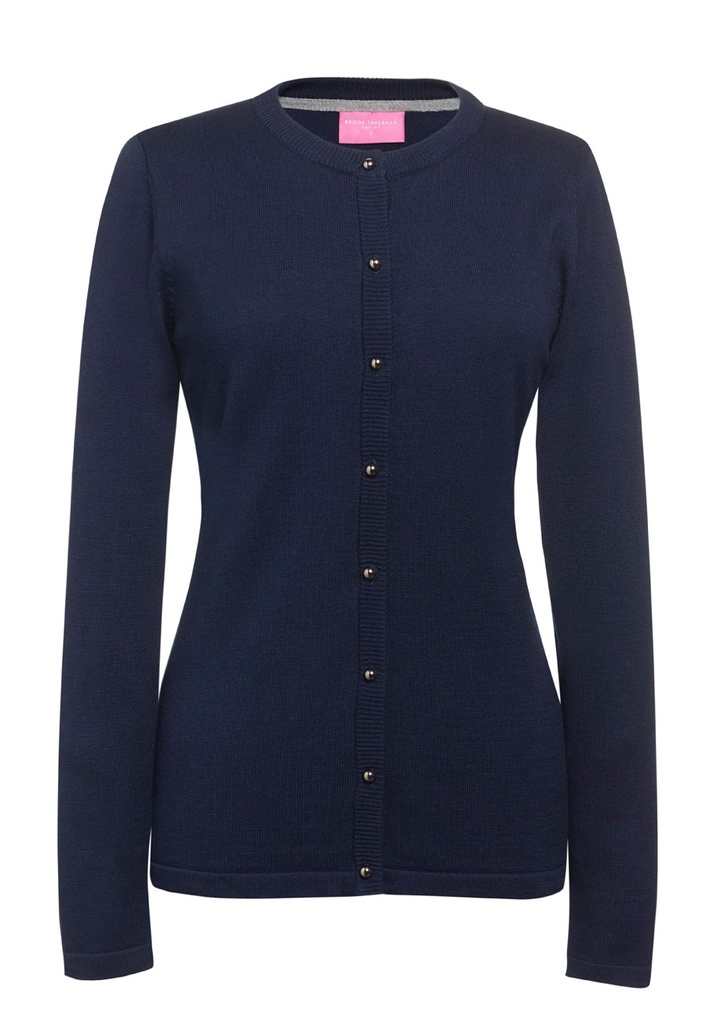 [2308DBlack2XL] Brook Taverner Seattle Crew-neck Cardigan (2XL, Black)