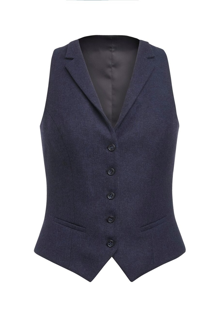 [2383BNavyCheck2XL] Brook Taverner Greenville Tweed Waistcoat (2XL, Navy Check)