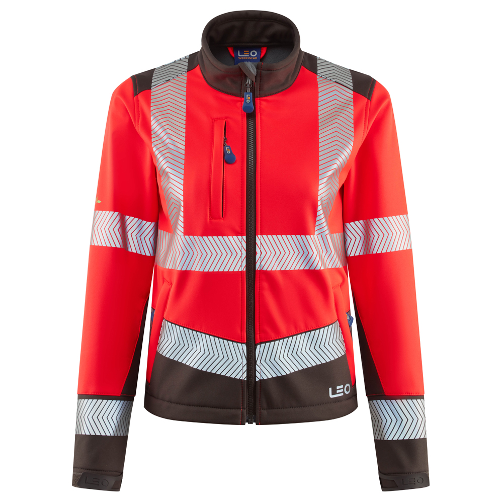 [SJL02-R/GY-LEO-XS] PENNYWELL Leo EcoViz Performance+ Womens Softshell Jacket (XS)