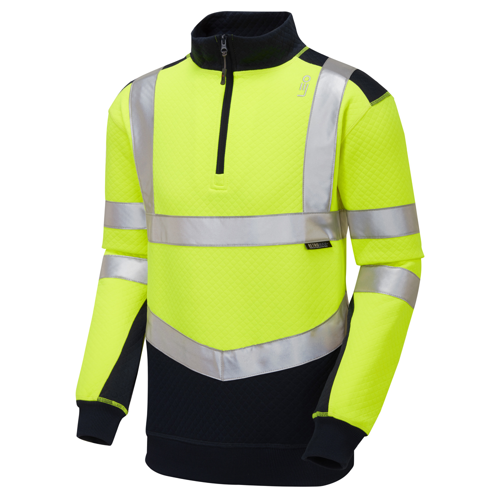 [SS08-Y/NV-LEO-S] TAPELEY Leo EcoViz Dual Colour 1/4 Zip Sweatshirt (S)